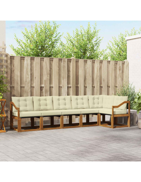 Set di divani con cuscino 6 pcs Naturale e Crema