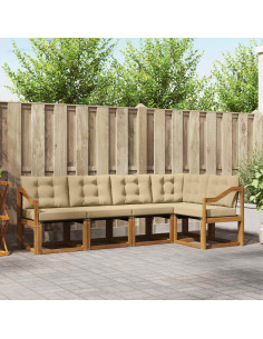Set di divani con cuscino 5 pcs Naturale e Beige