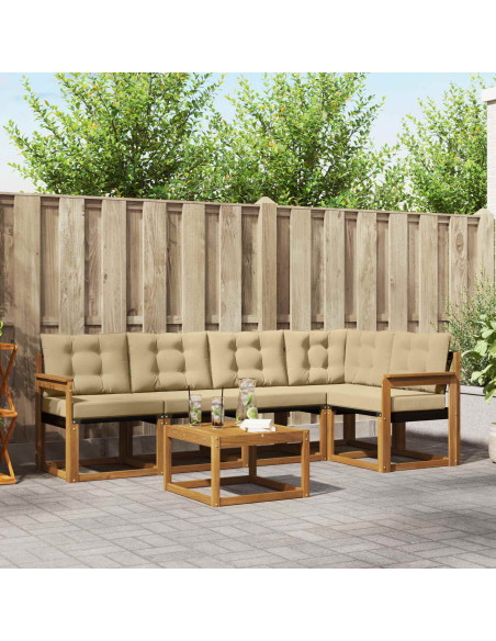 Set di divani con cuscino 6 pcs Naturale e Beige