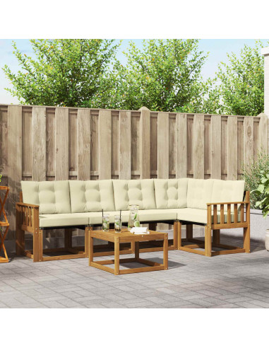 Set di divani con cuscino 6 pcs Naturale e Crema
