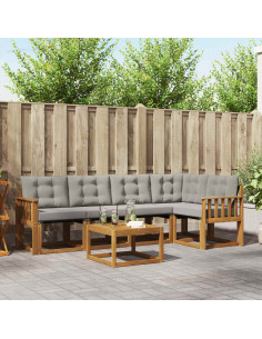 Set di divani con cuscino 6 pcs Grigio Naturale e Chiaro