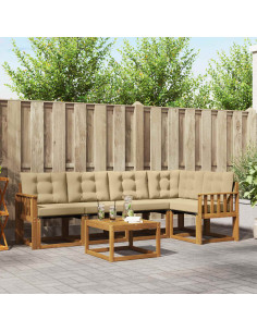 Set di divani con cuscino 6 pcs Naturale e Beige