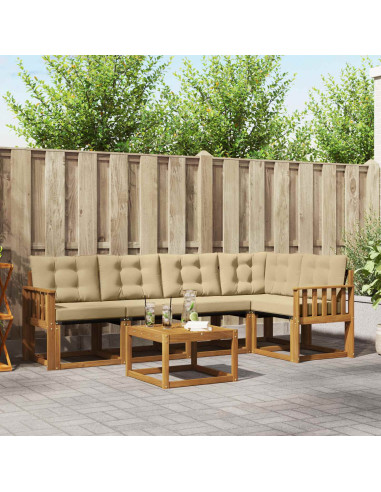 Set di divani con cuscino 6 pcs Naturale e Beige