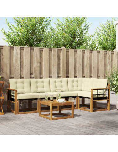 Set di divani con cuscino 6 pcs Naturale e Crema