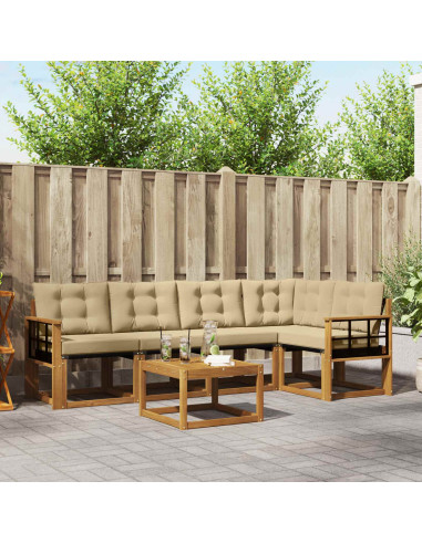 Set di divani con cuscino 6 pcs Naturale e Beige