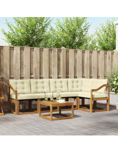 Set di divani con cuscino 6 pcs Naturale e Crema