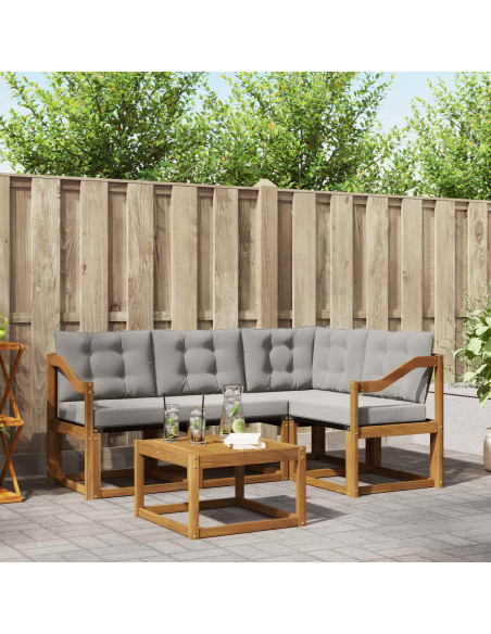 Set di divani con cuscino 5 pcs Grigio Naturale e Chiaro