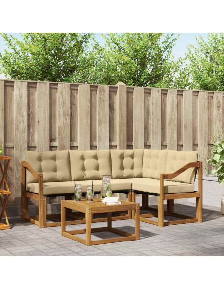 Set di divani con cuscino 5 pcs Naturale e Beige