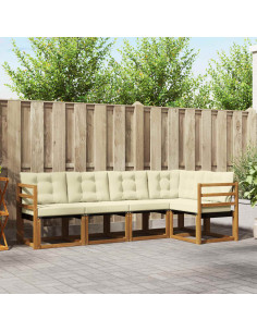 Set di divani con cuscino 5 pcs Naturale e Crema