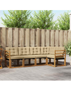 Set di divani con cuscino 5 pcs Naturale e Beige
