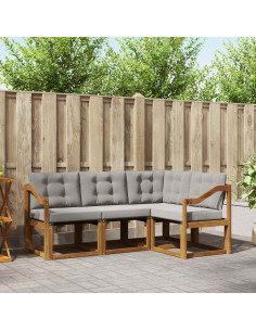 Set di divani con cuscino 4 pcs Grigio Naturale e Chiaro