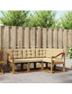 Set di divani con cuscino 4 pcs Naturale e Beige