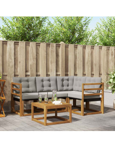 Set di divani con cuscino 5 pcs Grigio Naturale e Chiaro