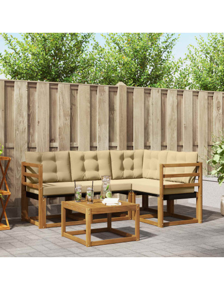 Set di divani con cuscino 5 pcs Naturale e Beige