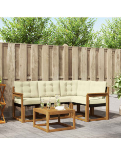 Set di divani con cuscino 5 pcs Naturale e Crema