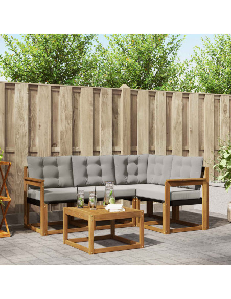 Set di divani con cuscino 5 pcs Grigio Naturale e Chiaro