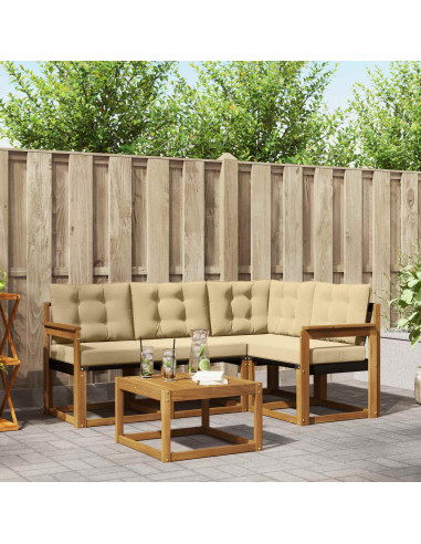 Set di divani con cuscino 5 pcs Naturale e Beige