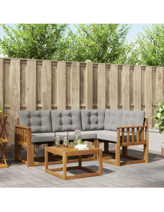 Set di divani con cuscino 5 pcs Grigio Naturale e Chiaro