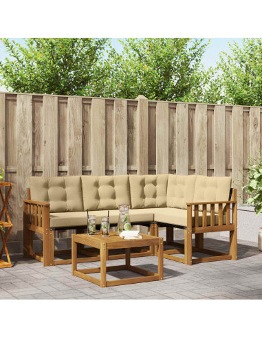 Set di divani con cuscino 5 pcs Naturale e Beige