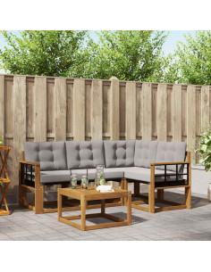 Set di divani con cuscino 5 pcs Grigio Naturale e Chiaro
