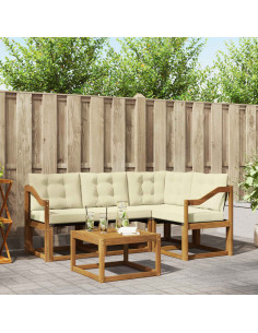 Set di divani con cuscino 5 pcs Naturale e Crema