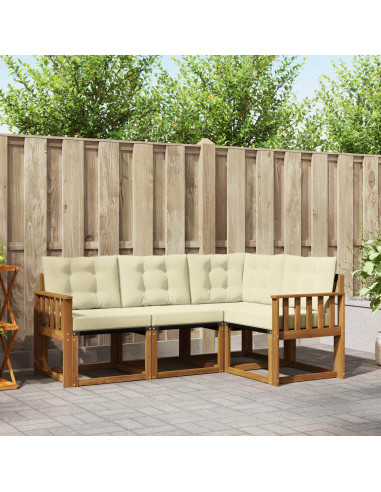 Set di divani con cuscino 4 pcs Naturale e Crema