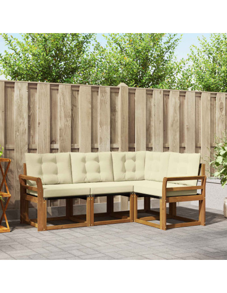 Set di divani con cuscino 4 pcs Naturale e Crema