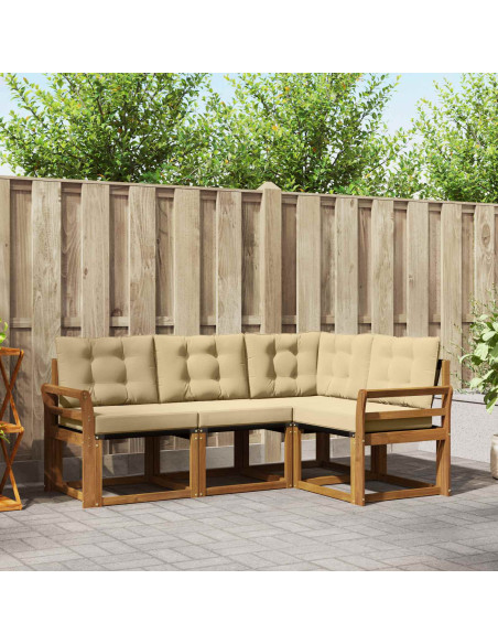 Set di divani con cuscino 4 pcs Naturale e Beige