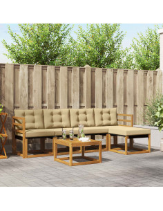 Set di divani con cuscino 6 pcs Naturale e Beige