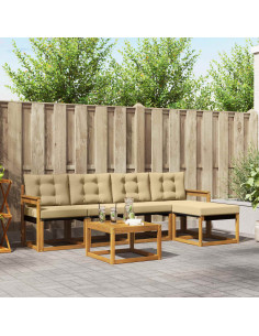 Set di divani con cuscino 6 pcs Naturale e Beige