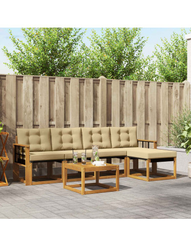 Set di divani con cuscino 6 pcs Naturale e Beige