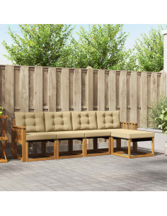 Set di divani con cuscino 5 pcs Naturale e Beige