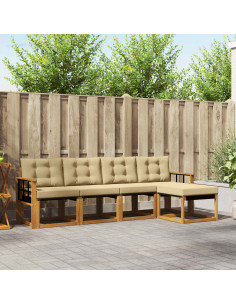 Set di divani con cuscino 5 pcs Naturale e Beige