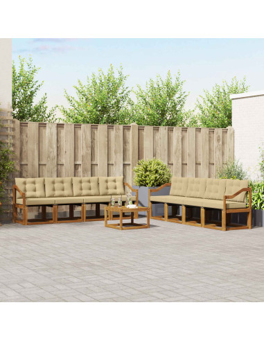 Set di divani con cuscino 9 pcs Naturale e Beige