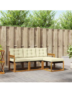 Set di divani con cuscino 4 pcs Naturale e Crema