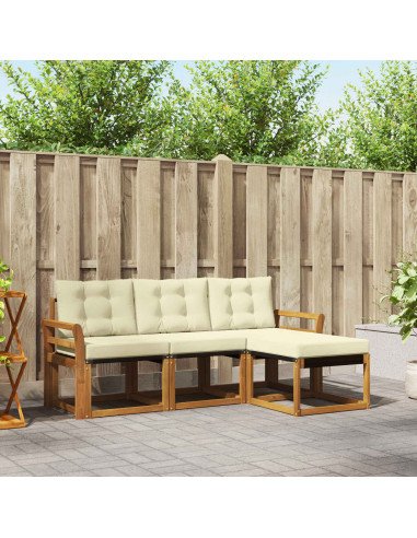 Set di divani con cuscino 4 pcs Naturale e Crema