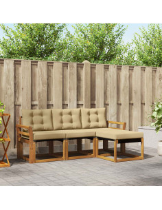 Set di divani con cuscino 4 pcs Naturale e Beige