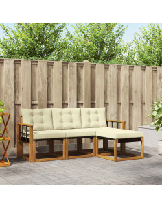 Set di divani con cuscino 4 pcs Naturale e Crema