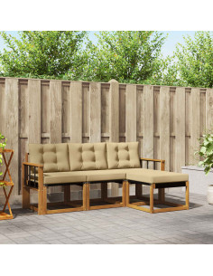 Set di divani con cuscino 4 pcs Naturale e Beige