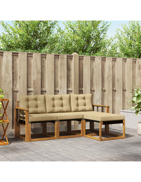 Set di divani con cuscino 4 pcs Naturale e Beige