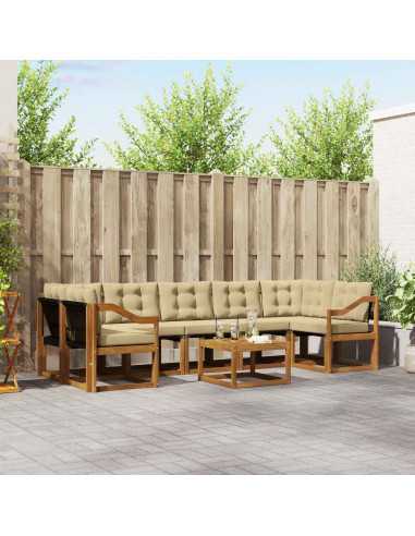 Set di divani con cuscino 8 pcs Naturale e Beige