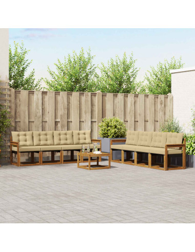 Set di divani con cuscino 9 pcs Naturale e Beige