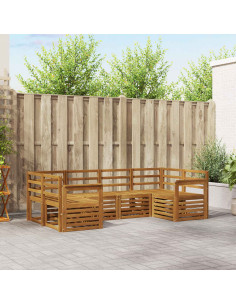 Set divani 6 pcs Naturale Legno di Acacia Massello