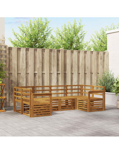 Set divani 6 pcs Naturale Legno di Acacia Massello