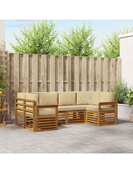 Set divani con cuscino 20 pcs Naturale Legno di Acacia Massello