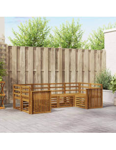 Set divani 6 pcs Naturale Legno di Acacia Massello