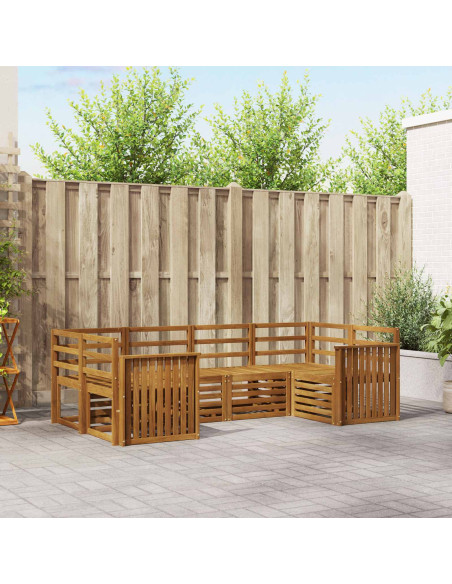 Set divani 6 pcs Naturale Legno di Acacia Massello