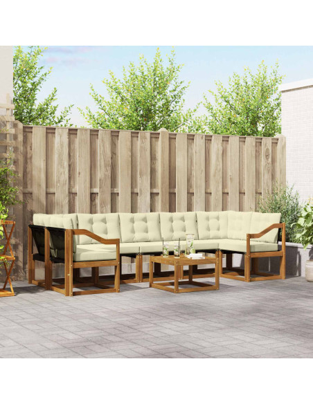 Set di divani con cuscino 8 pcs Naturale e Crema