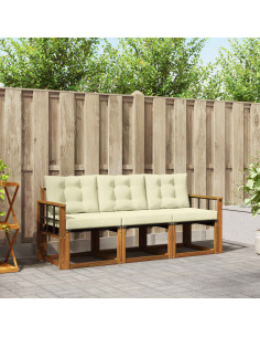 Set di divani con cuscino 3 pcs Naturale e Crema