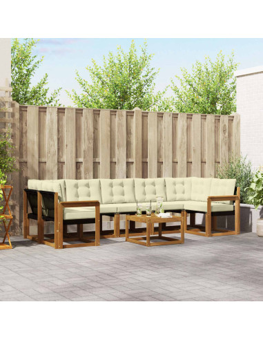 Set di divani con cuscino 8 pcs Naturale e Crema